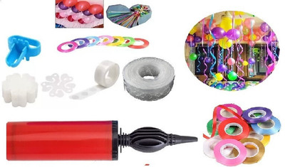musbu Solid Balloon Decorating Garland-Arch Strip Gluedot Flower Clip Pump Ribbon Tying Tool Balloon Bouquet(Multicolor, Pack of 20)