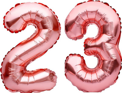 Tejal Trader Solid Birthday Numbers Solid Rosegold '5' Numerical Foil Balloon for Celebration Letter Balloon(Gold, Pack of 2)