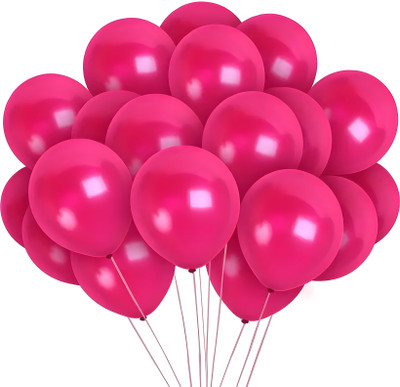 Rimis Solid Premium Metallic Party Balloons for All Occasion Balloon(Pink, Pack of 50)