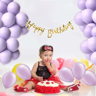 Abhinandan Decors Printed 13-DDDV-Q866 Balloon(Purple, Pack of 22)