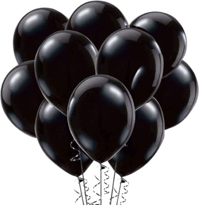 Bzore Solid Best 50 Pcs Metallic Black Ballons for Birthday, Anniversary & Party Decoration Balloon(Black, Pack of 50)