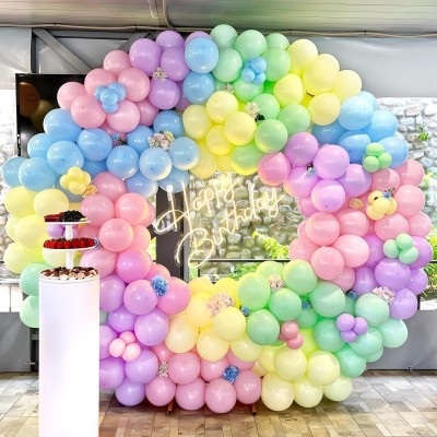 Giftzadda Solid Multicolor Pastel Balloon 50pcs for Birthday Anniversary Party Decoration Balloon(Multicolor, Pack of 1)