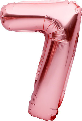 Tejal Trader Solid Birthday Numbers Solid Rosegold '7' Numerical Foil Balloon for Celebration Letter Balloon(Pink, Pack of 2)