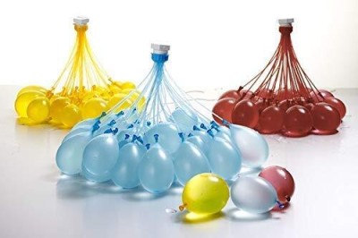 PLAY NOVATION Solid Water Magic Balloons l Set of 3 Bunch l 111 baloons l Quick Fill and Auto Tie Balloon(Multicolor, Pack of 111)