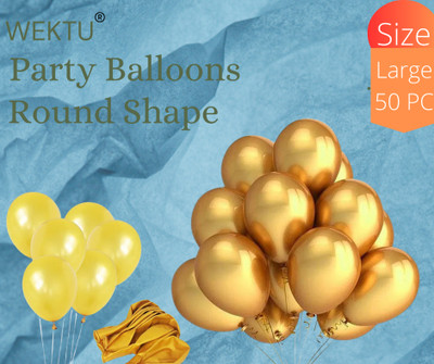 WEKTU Solid Gold50PC36 Balloon(Gold, Pack of 50)