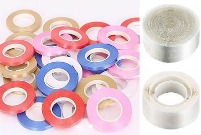RJV Global Solid Balloon Decorating Garland 1Tape Strip 1Glue Dots & 13 Curling Ribbon Multicolor Balloon Bouquet(Multicolor, Pack of 15)