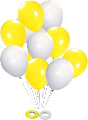 Kapoor stores Solid Balloon Yellow And White Balloon(White, Yellow, Pack of 50)