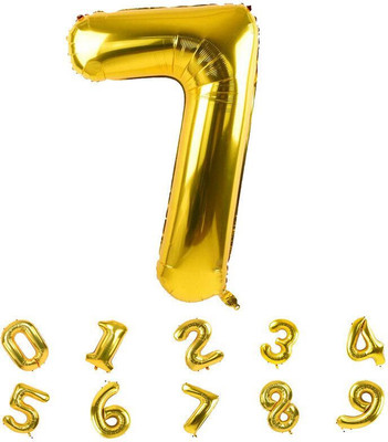 Décor Mantra Solid 7 Number Foil Balloon 32 inch for Birthday & Anniversary Decorations items kit Letter Balloon(Gold, Pack of 1)