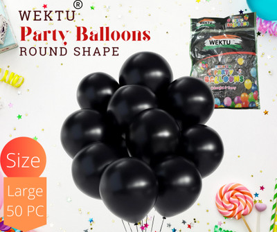 WEKTU Solid Black50PC15 Balloon(Black, Pack of 50)