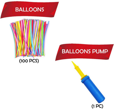 Arihant Hub Solid Rainbow Balloons - 100Pcs Long Balloons for Kids | Multicolor Twisting Balloons Twister(Multicolor, Pack of 100)