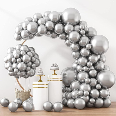 Event Vibe Solid RTEP.SLVBLN.50PCS Balloon(Silver, Pack of 50)