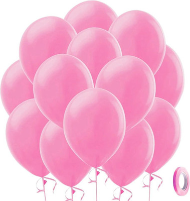 Bzore Solid Premium 50 Pcs Metallic Pink Ballons for Birthday,Anniversary & Party Decoration Balloon(Pink, Pack of 50)