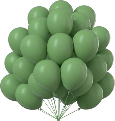 Balloon Bar Solid Olive Green Retro Balloons for Decoration - Birthday/Anniversary/Party/Office Balloon(Green, Pack of 25)