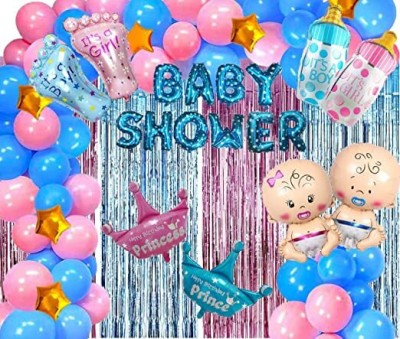 PARTY BREEZE Baby Shower Foil Balloons Party Decoration Kids Boy Arrival(Set of 50)