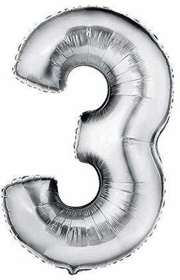 Bloomsevent Solid Special 3 number foil balloon for Birthday & other party Decoration / 3 Number Silver foil Balloon size 17 - Pack of 1 Balloon Letter Balloon(Silver, Pack of 1) Bloomsevent Solid Special 3 number foil balloon for Birthday & other party Decoration / 3 Number Silver foil Balloon size 17 - Pack of 1 Balloon Letter Balloon(Silver, Pack of 1)