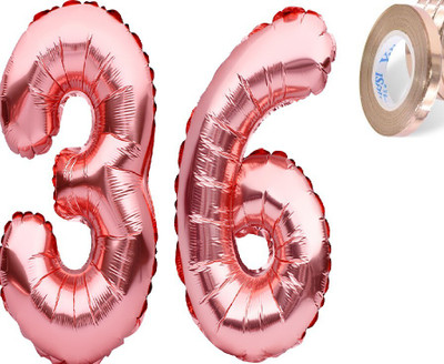 PARTY MIDLINKERZ Birthday Numbers Solid RoseGold '36' number Numerical(Set of 2)