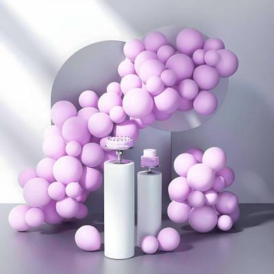 Giftzadda Solid Purple Pastel Balloons 50pcs for Birthday Anniversary Party Decoration Balloon(Purple, Pack of 1)