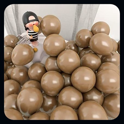 R G ACCESSORIES Solid 50pcs coffee brown balloon garland arch kit for birthday, baby shower-A Balloon(Brown, Pack of 50)