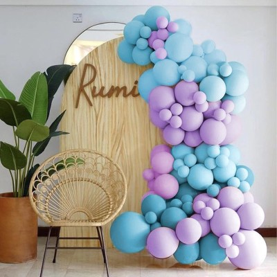 RP Bazaar Solid 50pcs Pastel Balloon Garland Kit For Birthday, Wedding, Aniversary Party Balloon(Blue, Purple, Pack of 50)