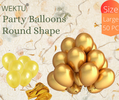 WEKTU Solid Gold50PC30 Balloon(Gold, Pack of 50)