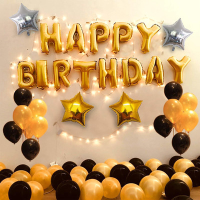 Rainy Decor New_Birthday Decoration Items Kit- 35Pcs For Happy bday Decorative Combo(Set of 35)