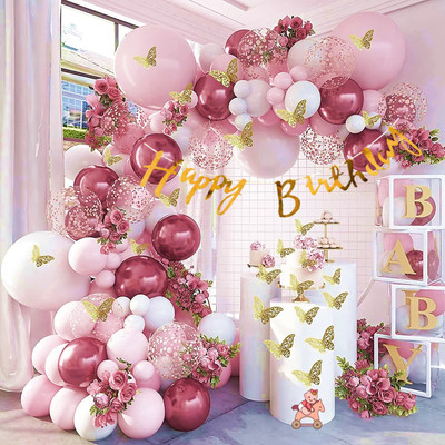 nakomoco Solid Awesome Birthday Decoration Kit of 60pcs – For Kids, Husband, girls, wife Balloon(White, Pink, Pack of 60)