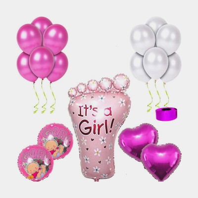 Bubble Bells Solid it’s a boy girl printed welcome newborn baby shower theme party decorations Balloon(Brown, Pack of 75)
