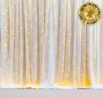 flipmate Solid Canopy Tent For Decoration Items Includes White Net Curtains Balloon(White, Pack of 7)