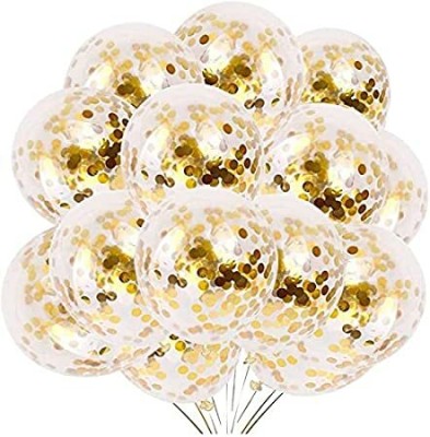 krido Solid Pack of 30 Gold Confetti Filled Balloons Balloon(Gold, Pack of 30)