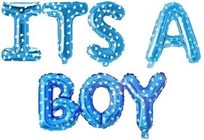 Abhinandan Decors Solid its a boy Letter Balloon(Blue, Pack of 7)