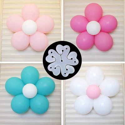 PARTY MIDLINKERZ Solid Balloon Arch Decorating 2 Strip 200 Glue Dot 5 Flower clip 1Tying Tool for party Balloon Bouquet(White, Pack of 9)