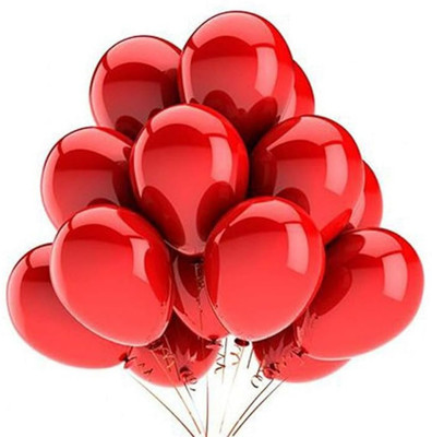 Bzore Solid Premium 50 Pcs Metallic Red Ballons for Birthday, Anniversary & Party Decoration Balloon(Red, Pack of 50)