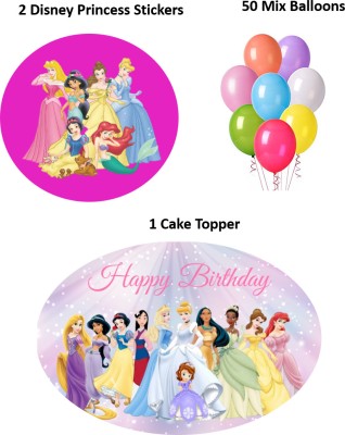 Acube Solid Disney Princess Themed Party Decoration Balloon(Multicolor, Pack of 53)