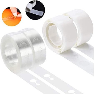 musbu Solid Balloon Reusable Arch Strip Tape 2 & 2 Glue Dots Roll (Set of 4) Balloon Bouquet(White, Pack of 4)