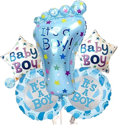 Hippity Hop Printed It's Boy Balloon(Blue, Pack of 5)