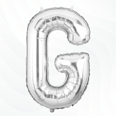 TREND N ART Solid Silver G Alphabet Balloons for Party Decoration Alphabets Letter Foil G 32 Inch Letter Balloon(Silver, Pack of 1)