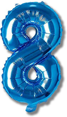 Décor Mantra Solid 8 Number Foil Balloon 32 inch for Birthday & Anniversary Decorations items kit Letter Balloon(Blue, Pack of 1)