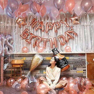 BRIJBAZAAR Solid Birthday Decorations Items With LedCelebration/Balloon Item Kit Combo Balloon(Multicolor, Pack of 14)