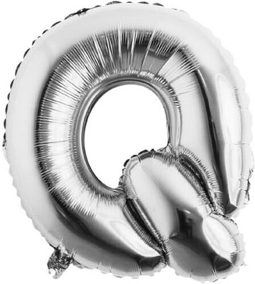 shimmers Solid 16 Inch Silver Alphabet Foil Balloon Letter Q | For Birthday, Anniversary, Letter Balloon(Silver, Pack of 1)