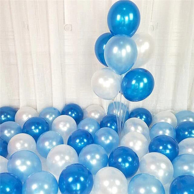 POPPFIZZANDDECOR Solid BLUE AND WHITE BALLON-004 Balloon(Blue, White, Pack of 1)