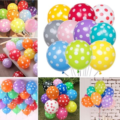 Mosclue Printed Polka Dot Balloons Multicolor 100 Pcs Balloon For Kids/Party/Birthday Decoration Balloon(Multicolor, Pack of 100)