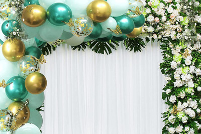 R G ACCESSORIES Solid Blue Metallic Golden Balloons, Happy Birthday Banner Decoration Kit Pack Of 41 Balloon(Blue, Gold, Pack of 41)