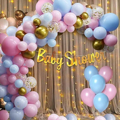 SKYWINS Solid Baby Shower Decoration Items Set for Mom to Be-pack of 48 (Set of 48) Balloon(Multicolor, Pack of 48)