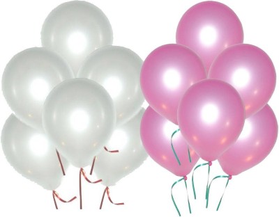 Ishant Creation Solid balloon80 Balloon(White, Pink, Pack of 50)