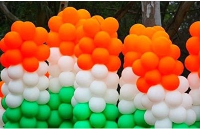 Propsy Solid Tiranga 50 Pcs Balloons for Republic day,Independence day, Party decoration Balloon(Orange, White, Green, Pack of 50)