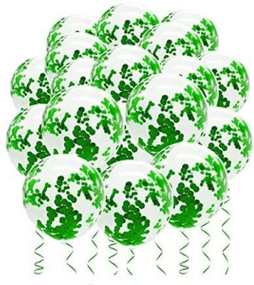 Bloomsevent Solid Blooms Event Confetti Metallic Latex Ballons Green Theme Set of 10 Balloon(Green, Pack of 10)