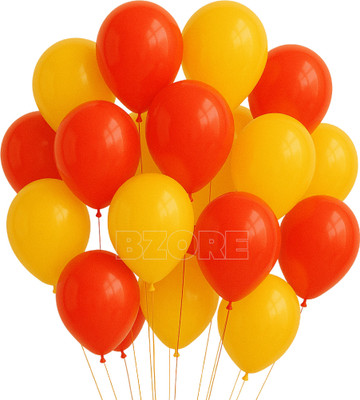 Bzore Solid Premium Red & Yellow Balloons for Birthday, Anniversary & Wedding Decoration Balloon(Red, Yellow, Pack of 100)
