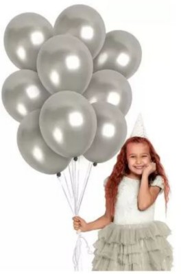 Business Squad Solid Metallic Balloons For Birthday, Anniversary Party , Baby Shower ,Marriage Balloon(Silver, Pack of 100)