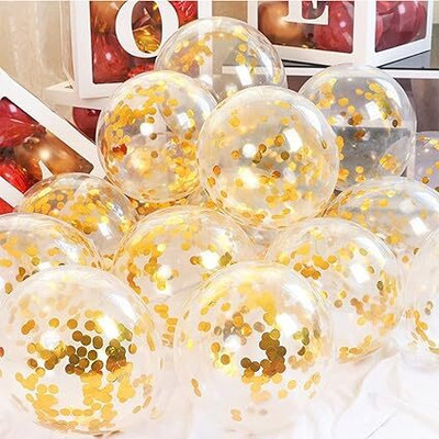 POPPFIZZANDDECOR Solid Gold Confetti-009 Balloon(Gold, Pack of 1)