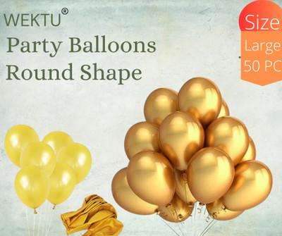 WEKTU Solid Gold50PC23 Balloon(Gold, Pack of 50)